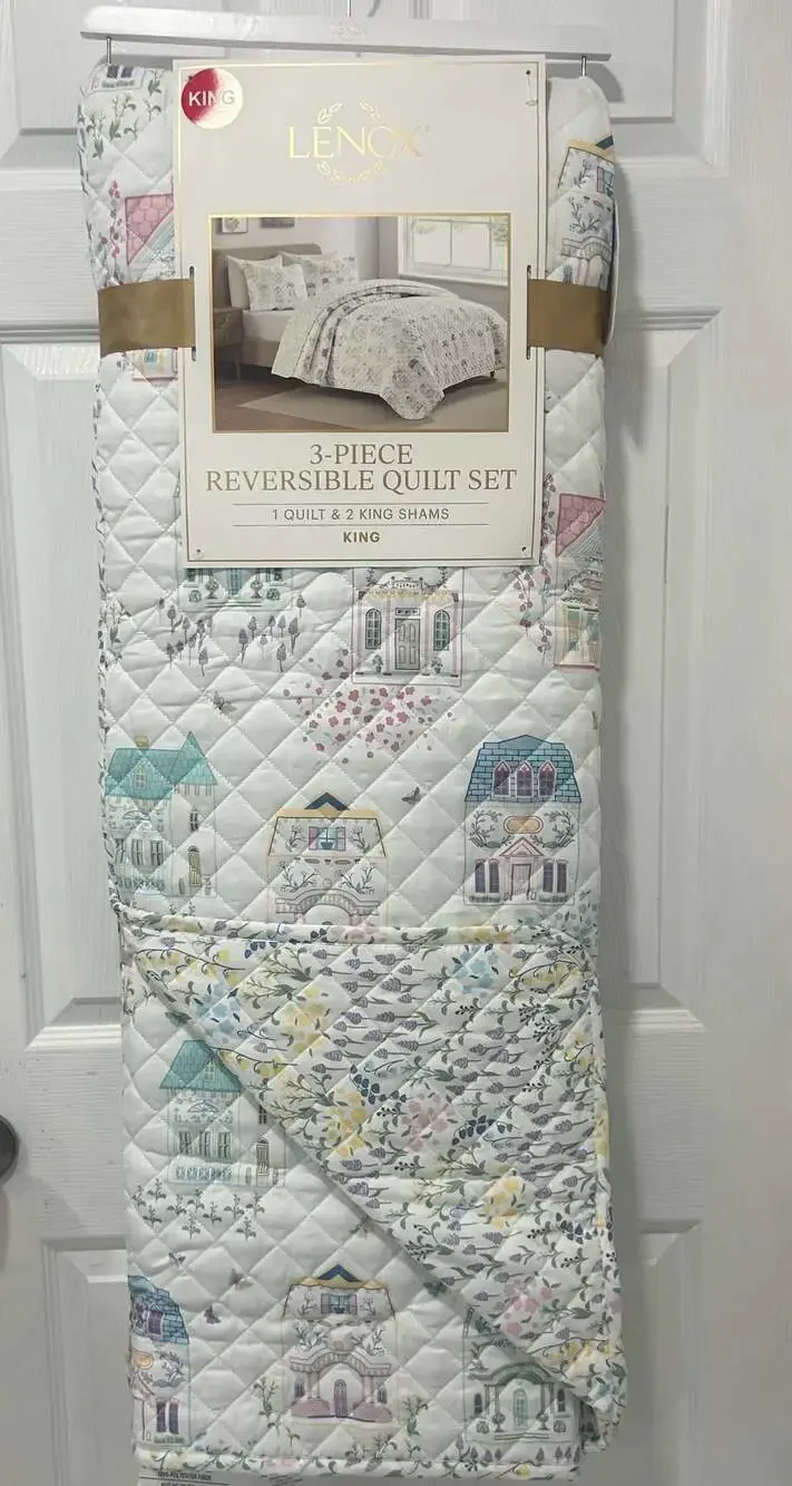 Lenox Spice Village 3-Piece Reversible King Quilt Set
